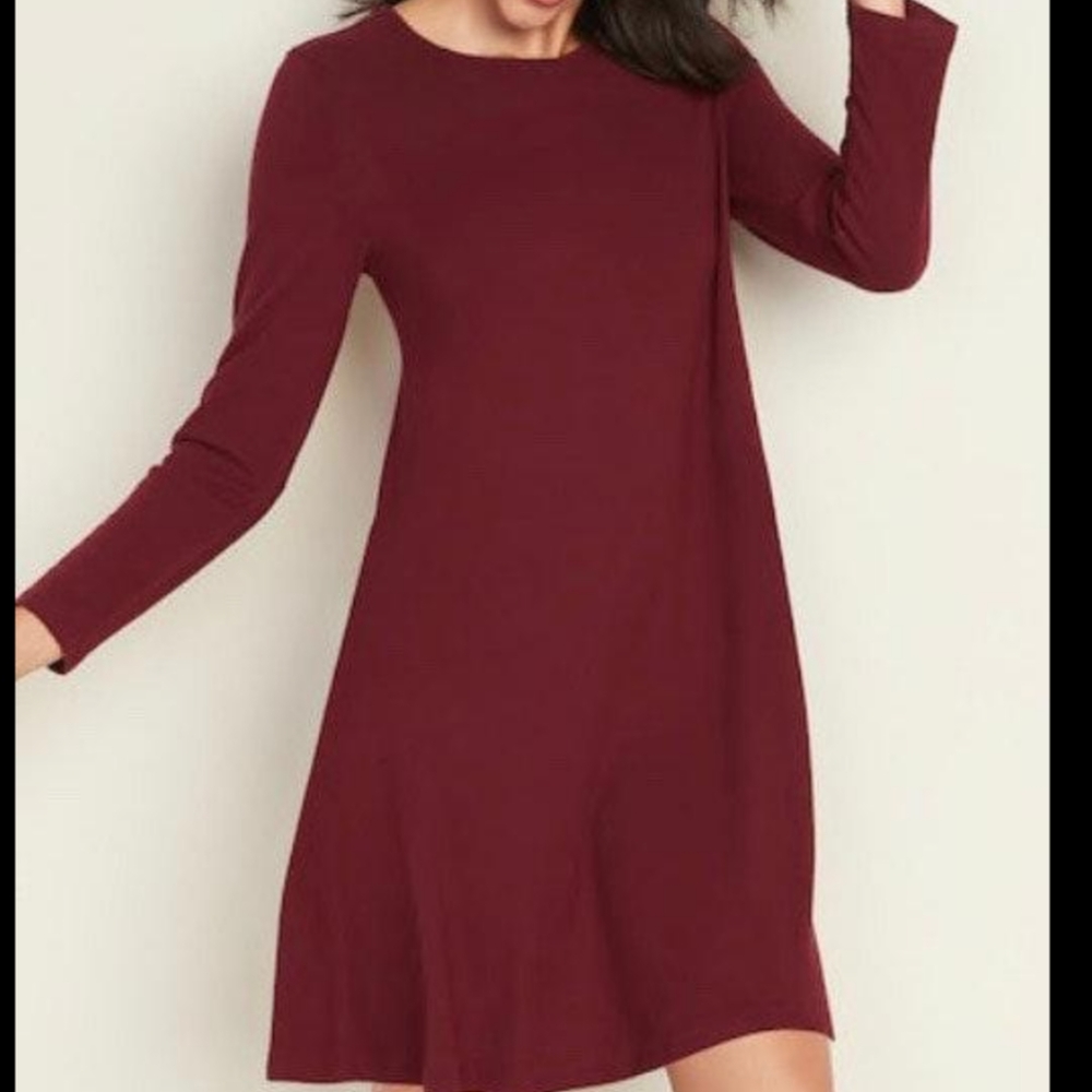 NWT Old Navy Maroon Long sleeve dress